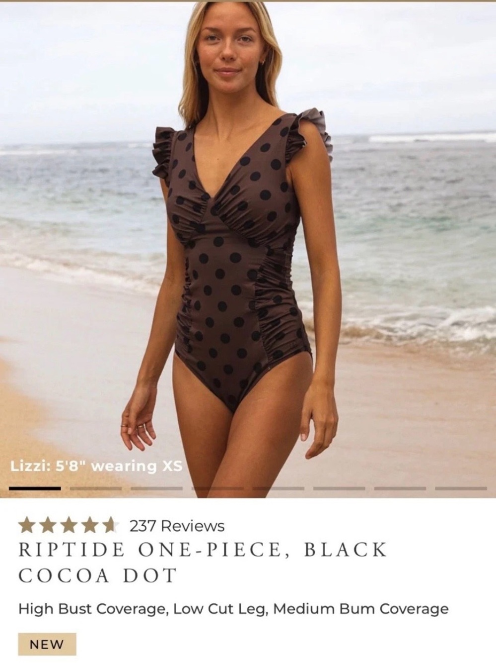 One-Piece Swimsuit in Black Cocoa Dot